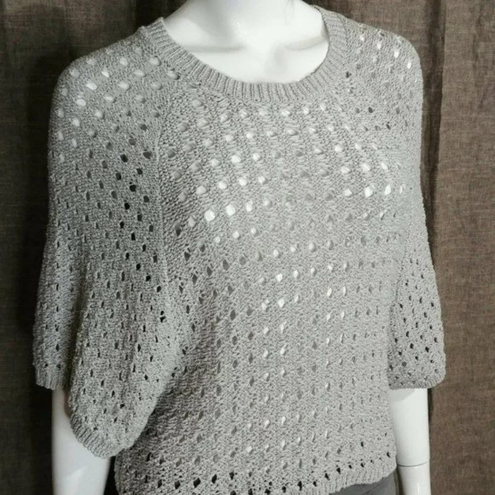Melia Open Knit Dolman Sleeve Sweater Size XS